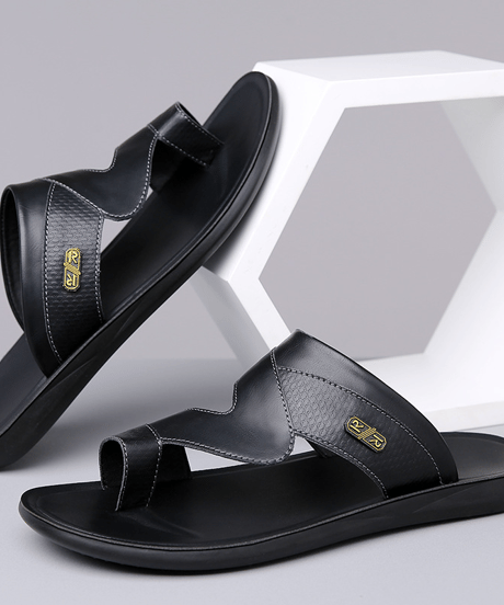 casual leather cross-strap thong sandals /3color　NL2387