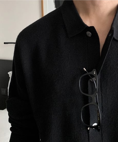 knit polo cardigan /4color　NL2086