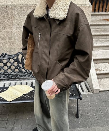 brown shearling jacket　NL2000