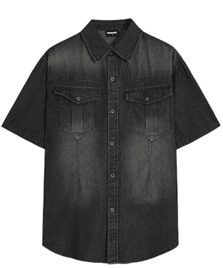 short sleeve denim shirt /2color　NL2402