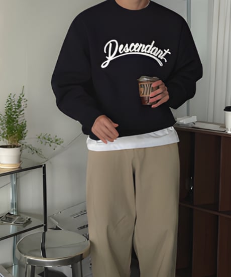 descendant script logo sweatshirt /2color　NL2169