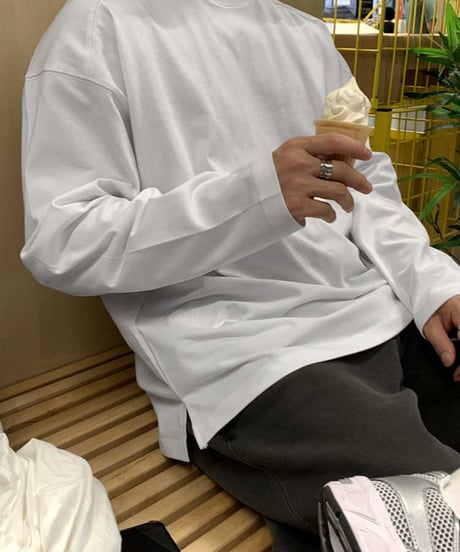oversized yoke seam long sleeve tee/2color　NL2136