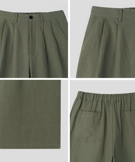 wide tuck linen slacks /6color　NL2326