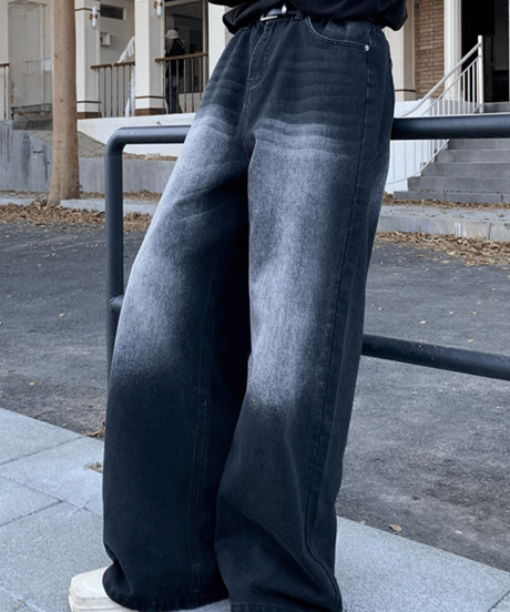 wideleg faded denimpants/5color　NL2083