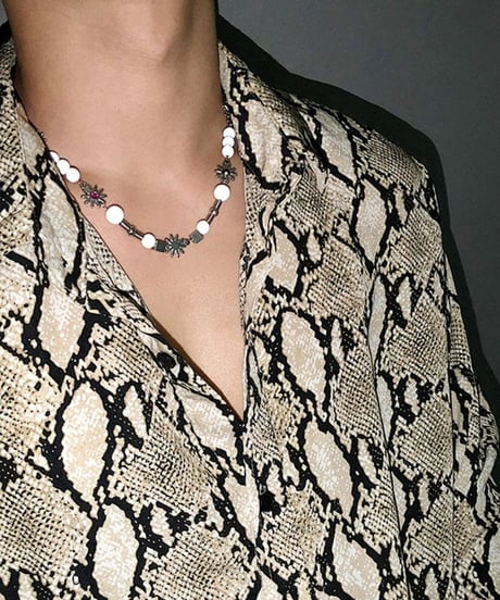 color gem star pearl necklace　NL2245