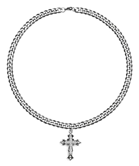 gothic cross iced cuban chain　NL2247