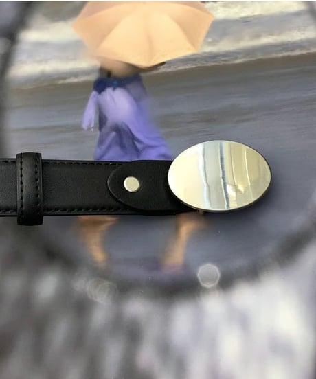 oval buckle minimalist leather belt　NL2280