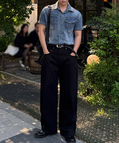 short sleeve denim shirt /2color　NL2402