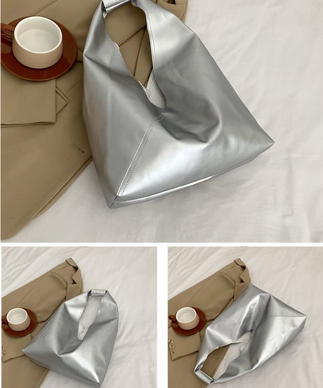 minimalist leather hobo tote bag /5color　NL2286