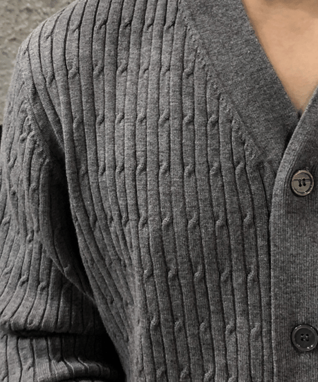 cable knit v-neck cardigan /2color　NL2124