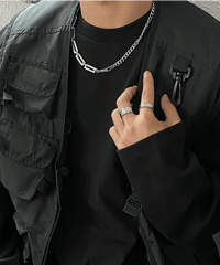 modern block curb chain necklace　NL2187