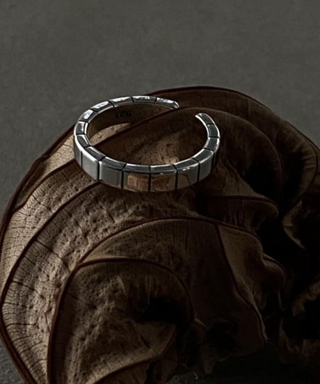 tile pattern open silver ring　NL2199
