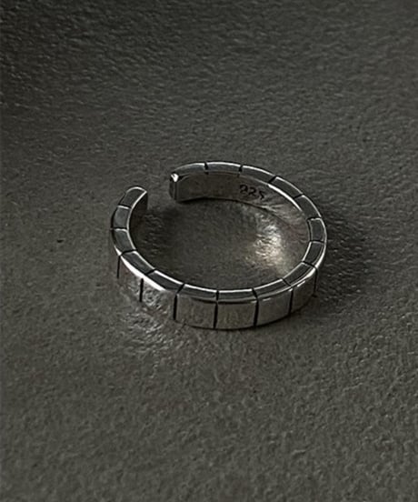 tile pattern open silver ring　NL2199