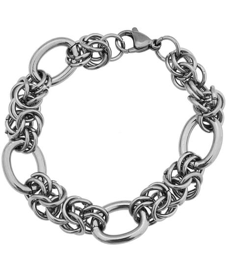 mixed ring silver chain bracelet　NL2224