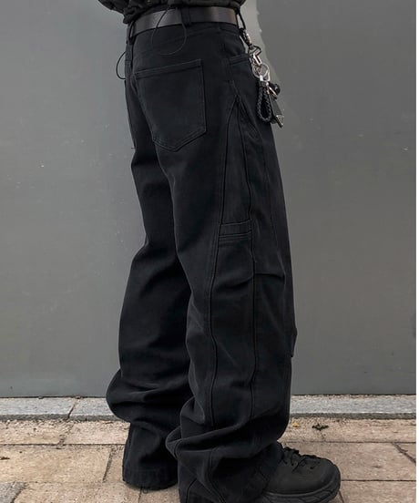 y2k utility panel baggy denim pants　NL2351