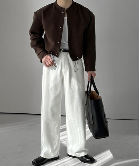 drawstring collarless blouson　NL2344