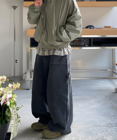 wide fit panel worker denim pants /2color　NL2172