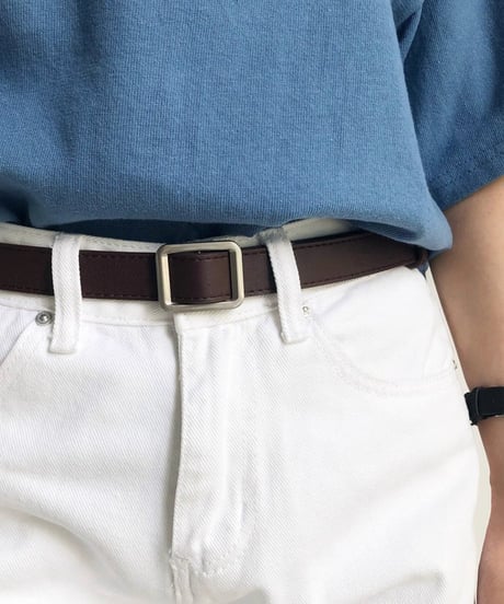 minimal square buckle thin belt /2color　NL2281