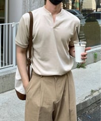 henley neck polo shirt /3color　NL2115