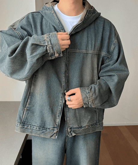 vintage wash oversized denim setup　NL2302