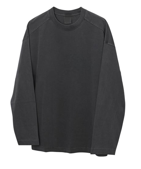 pigment washed oversized long sleeve tee　NL2162