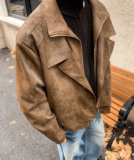 suede-like riders jacket　NL2085