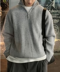 half zip ribbed pullover knit /4color　NL2105