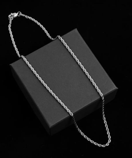 silver rope chain necklace　NL2018