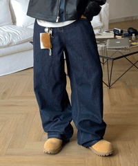 baggy silhouette raw indigo denim pants　NL2410