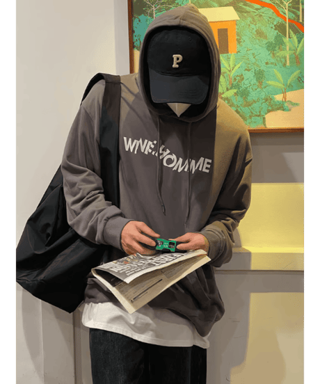 oversized nylon sling bag black　NL2285