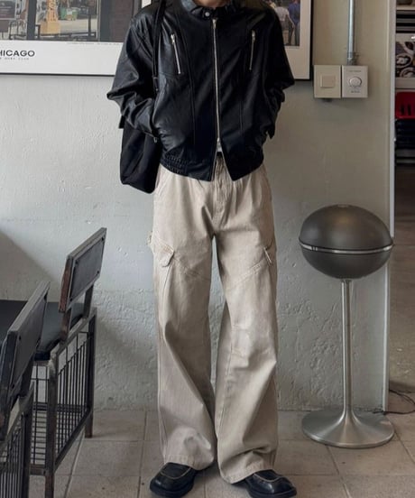 wide leg military cargo pants /2color　NL2350