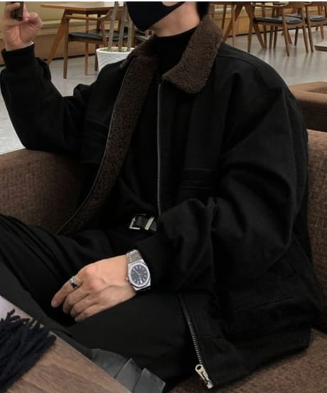 velvet zipup bomber jacket /2color　NL2096