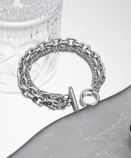 double chain t-bar bracelet　NL2233