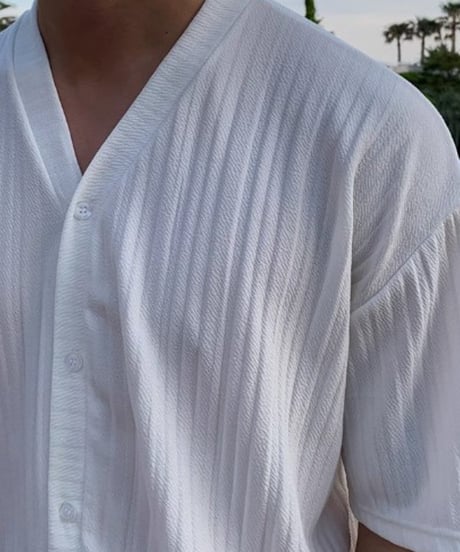 vertical pleated relaxed setup /2color　NL2303