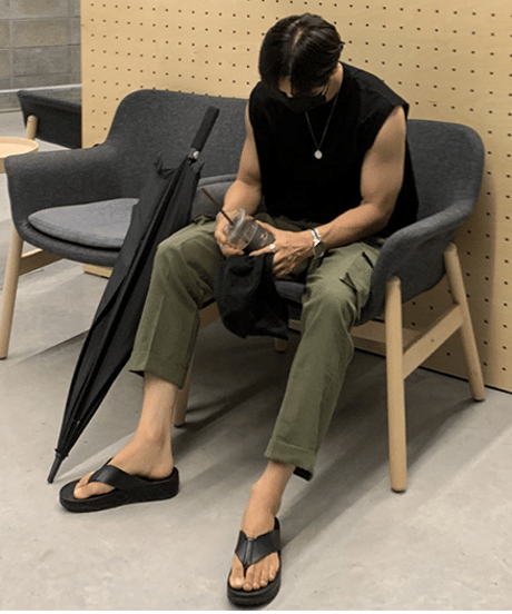side slit cotton muscle tank top/２color　NL2331