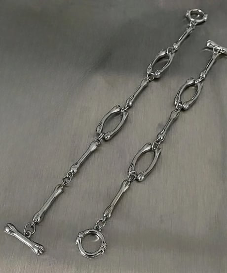 silver bone link toggle bracelet　NL2264