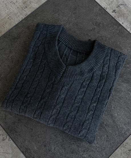 oversize twist vneckknit pullover　NL2088