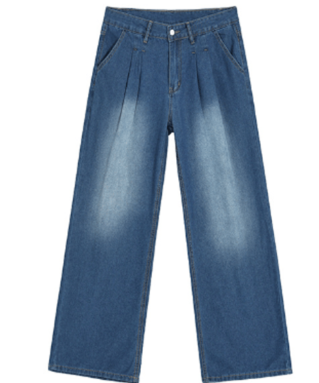 effortless vintage wash wide denim /2color　NL2406