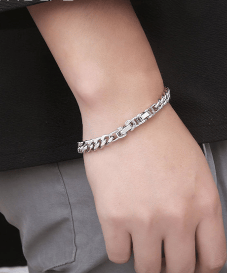 silver mixed chain bracelet　NL2232