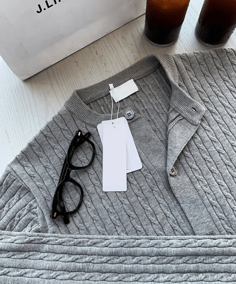 cable knit cardigan for men /4color　NL2114