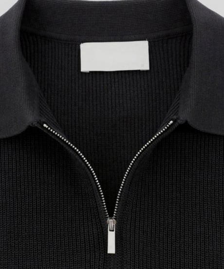 half-zip ribbed knit polo shirt /4color　NL2166
