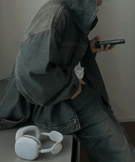 vintage wash oversized denim setup　NL2302