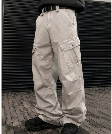 loose wide baggy cargo pants /2color　NL2352