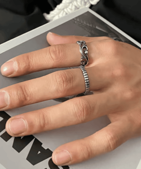 elegant curve silver ring　NL2188