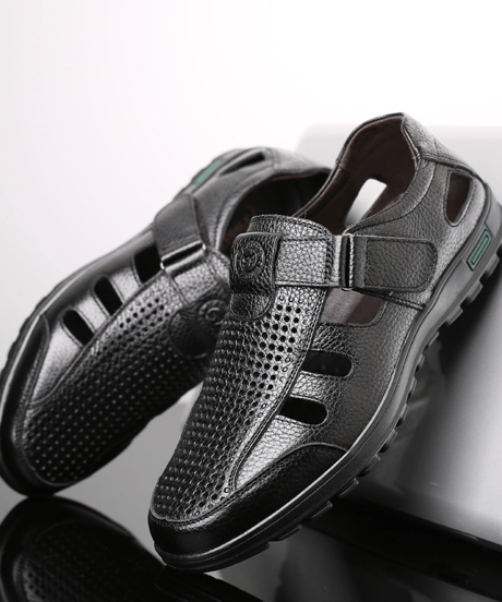 mens leather closed toe sandals /2color　NL2383