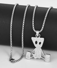 iced out hip hop alien robot pendant necklace　NL2249