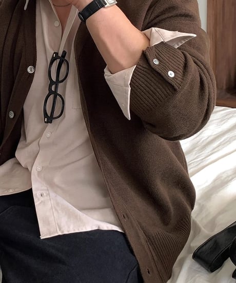 relaxed v neck knit cardigan /3color　NL2343