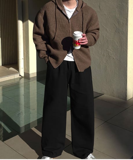 wide leg cotton tuck pants /2color　NL2150