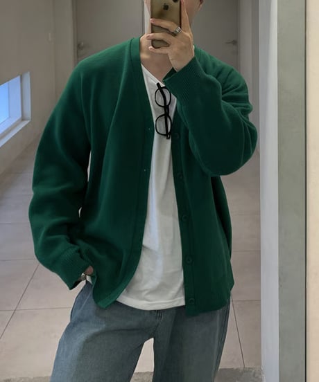 oversized knit cardigan mens /2color　NL2113