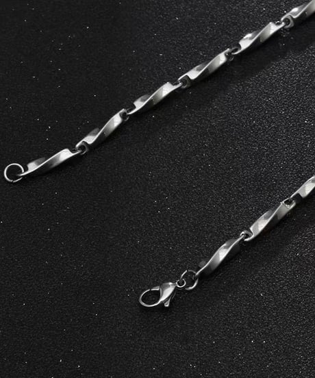 silver twisted link chain necklace　NL2238